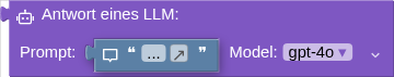Antwort eines LLM: Prompt: Model: