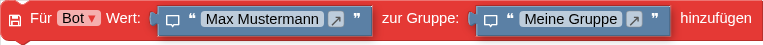 Für Wert: zur Gruppe: hinzufügen