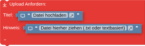 Upload Anfordern: Titel: Hinweis: