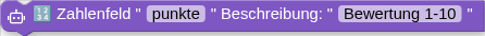 🔢 Zahlenfeld " " Beschreibung: " "
