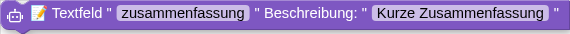 📝 Textfeld " " Beschreibung: " "