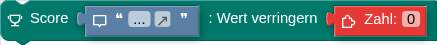 Score : Wert verringern