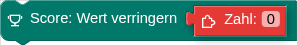 Score: Wert verringern