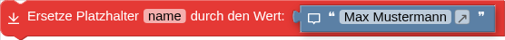 Ersetze Platzhalter durch den Wert: