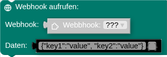 Webhook aufrufen: Webhook: Daten: